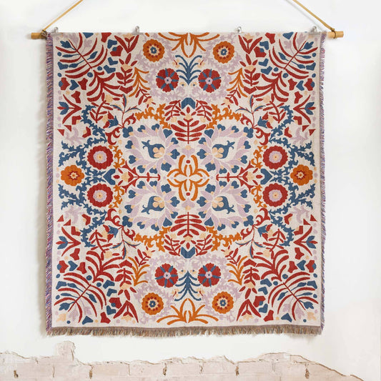 'A Day In The Life' Woven Picnic Rug/Throw: Regular 130x160cm
