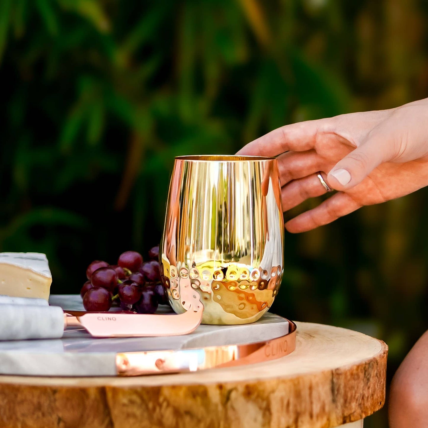 Unboxed Gold Half Hammered Glasses (Set of 2)